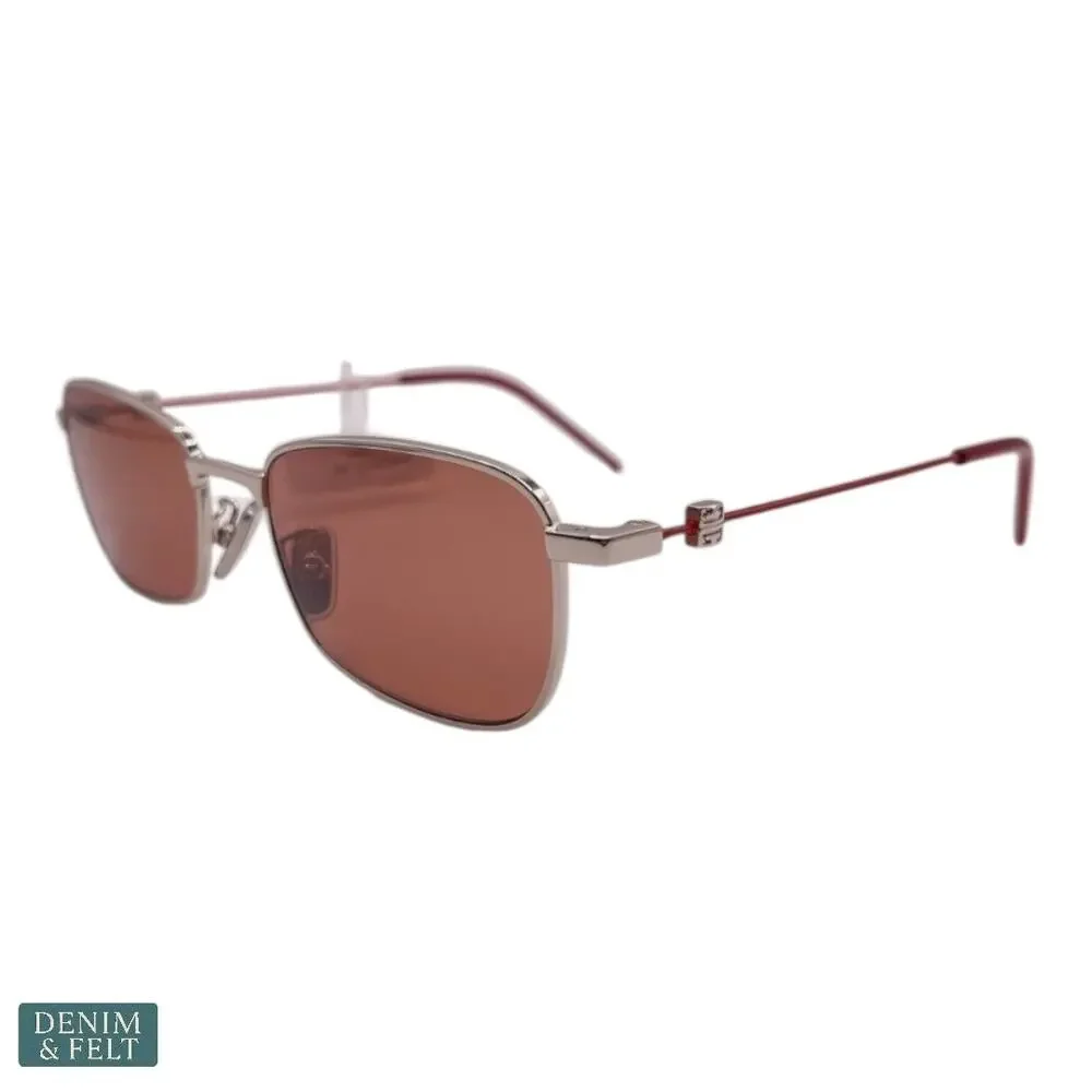 NEW Givenchy Speed Square Metal Sunglasses Burgundy‎ Nylon Lenses Geometric Luxe